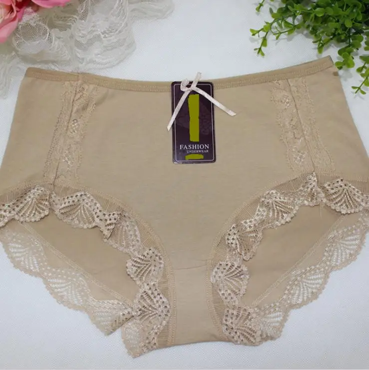 KJ19 High Quality Cotton Mid-waist women panties Solid Color Plus Size Sexy Bow Ladies Underwear