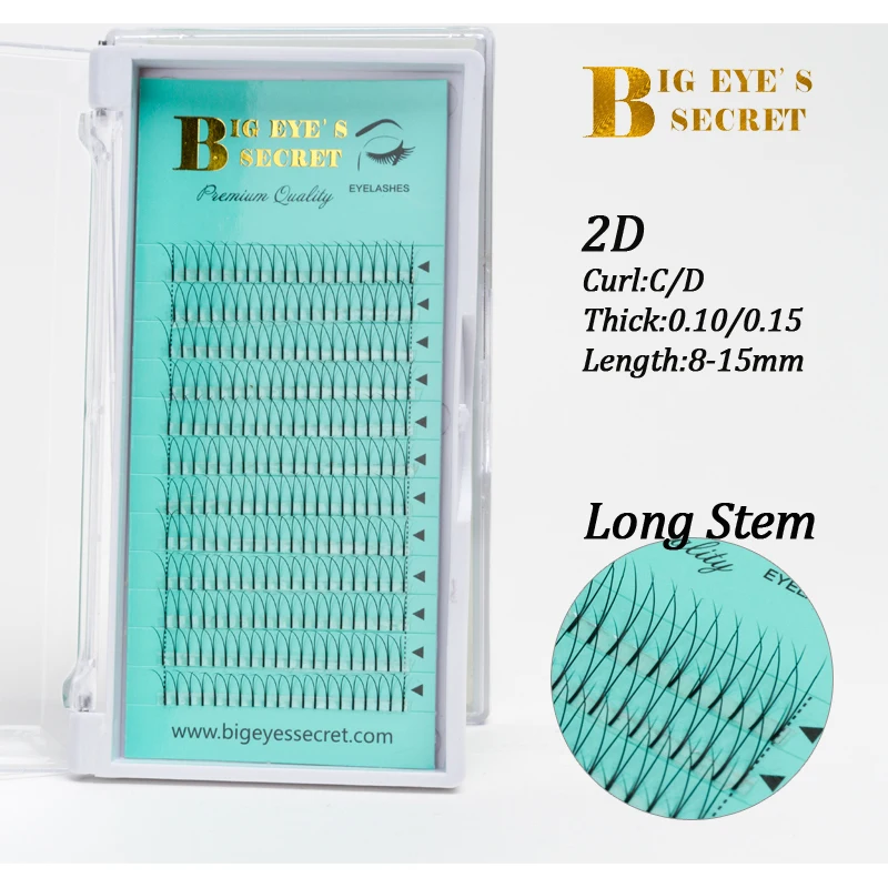 Big eye\'s secret 2D Y premade fans eyelashes, fans Russia volume 0.07mm and 0.10mm 2D eyelashes extensions
