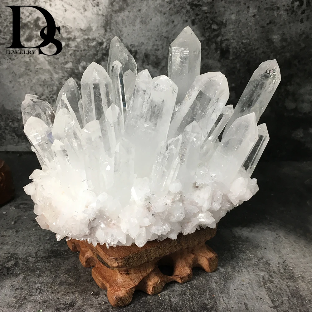 Natural Clear Quartz Cluster Nunatak Decoration White Crystal Cluster Dryse Geode Reiki Healing Column Point Radiation Resistant