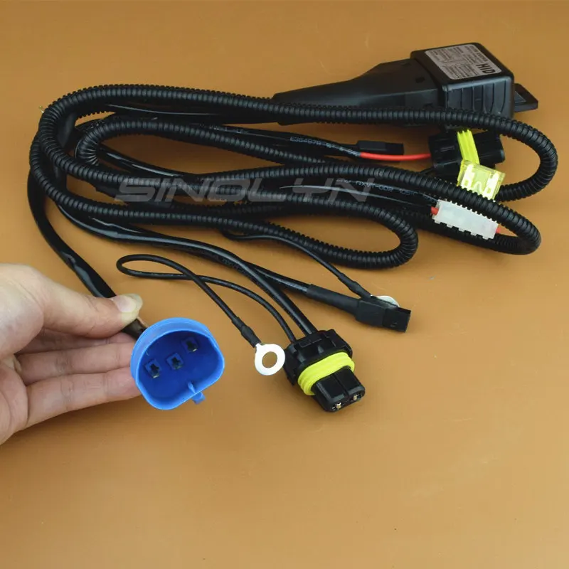 Sinolyn H4 9003 HB2 9004 9007 H13 Relay Harness For Bi-xenon Projector Lens Car Accessories High Low Control Wiring 12V 35W/55W