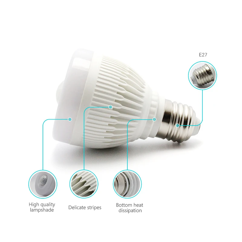 Imagem -03 - Donwei Lâmpada de Led E27 Ativada por Infravermelho Luz Noturna com Sensor de Movimento para Quarto Corredor Escadas Porão