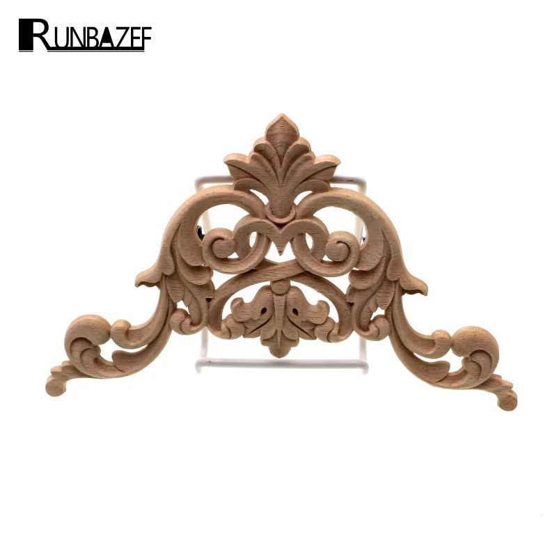 RUNBAZEF Die Holzschnitzerei Blume Patch Sind Im Europäischen Stil Holz Möbel Tür Abziehbilder Hintergrund Dekoration Floral Applique Bett