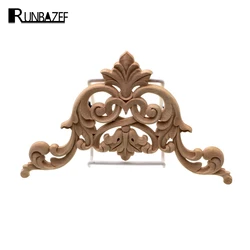 RUNBAZEF The Woodcarving Flower Patch Are European Style Wooden Furniture Door Decals Background Decoration Floral Applique Bed