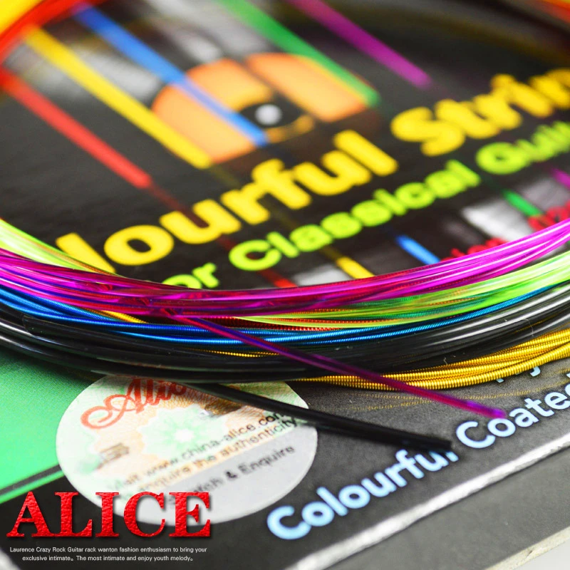 A Complete Set of Colored Classical Guitar Strings Nylon Anti-rust Copper Alloy Wrapped Strings Professilan Guitar Accessories