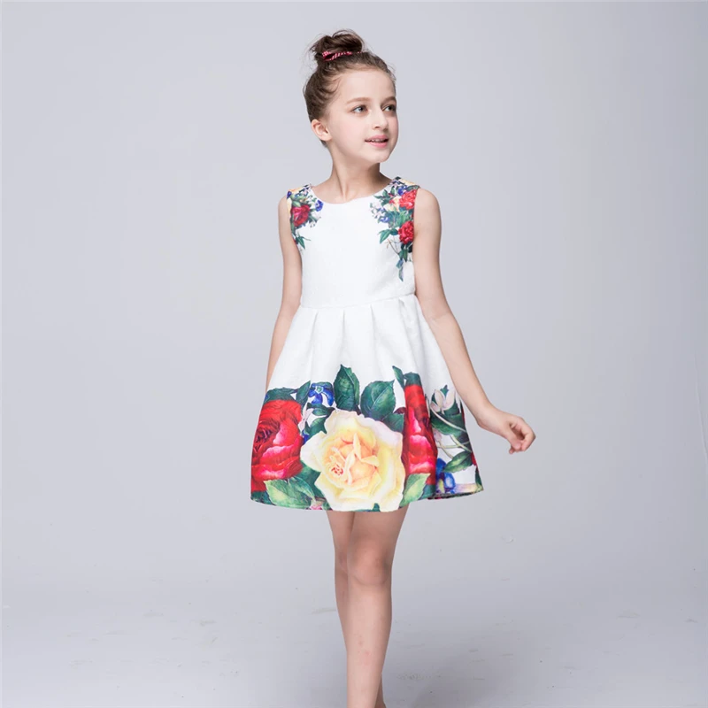 NEW Girl Printing Vest Dresses Flower Girl Dresses