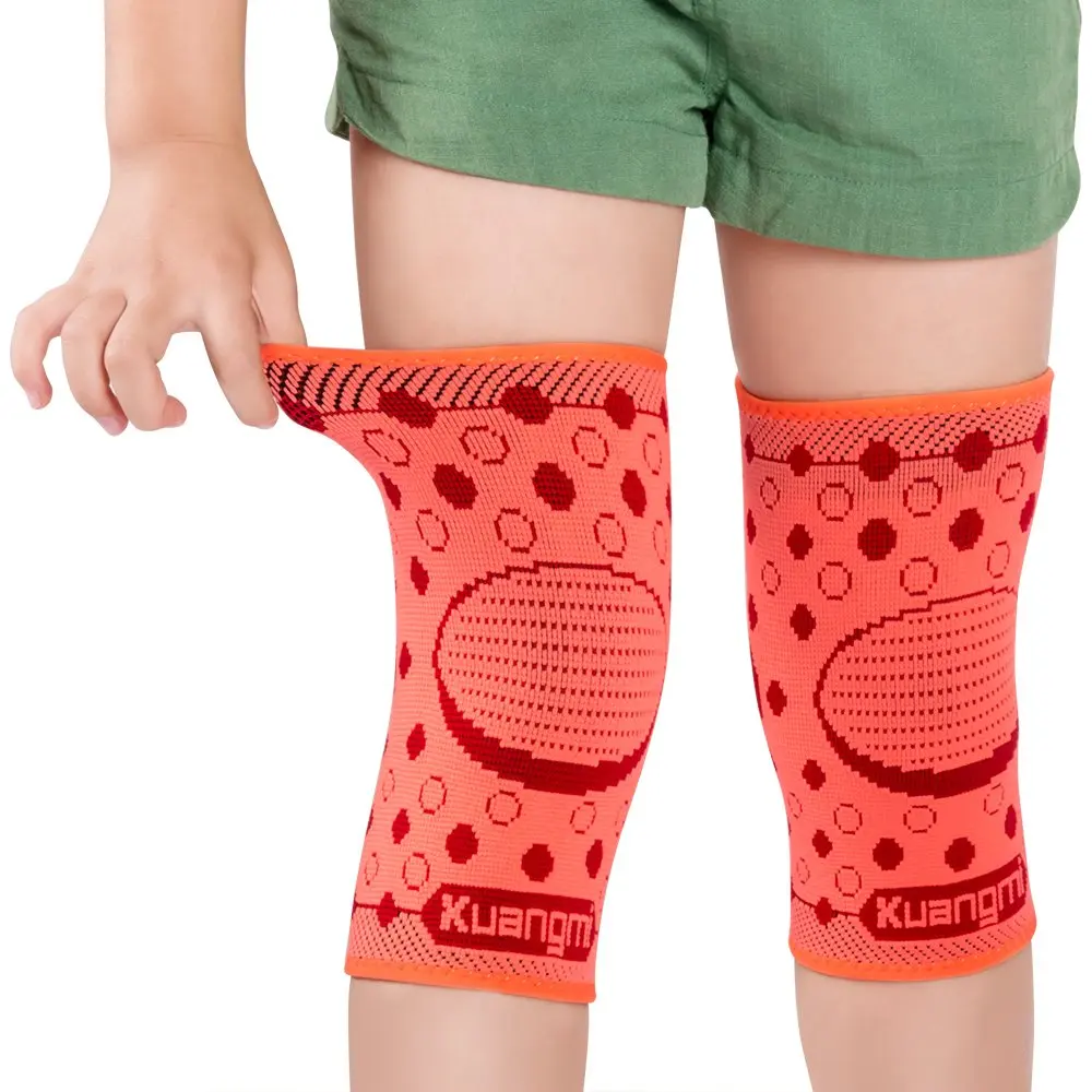 Kuangmi 1 Pair Children Kids Knee Support Boys Girls Knee Protector for Dancing Skating Sports Basketball Soccer Cycling Kneepad