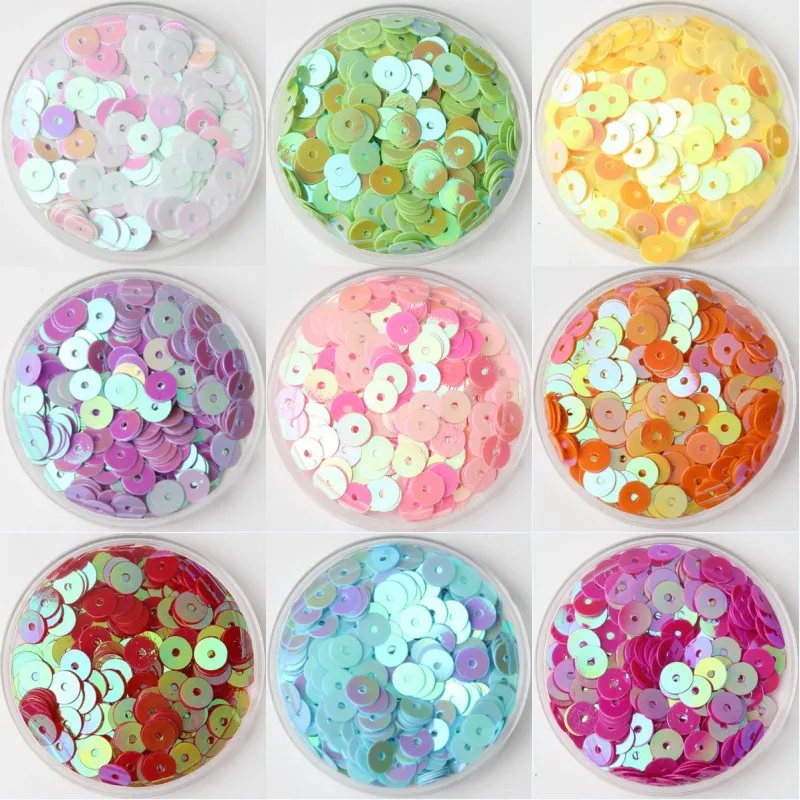 

6mm Sequin PVC Colorful Flat Round Loose Sequins Paillettes Sewing Wedding Craft,Kids DIY Slim Filling Material 720Pcs