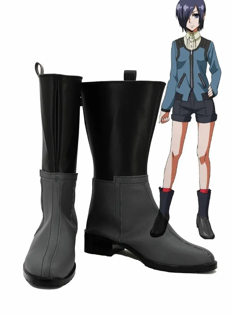 Anime Tokyo Ghoul  Kirishima Touka Cosplay Boots Grey Shoes Custom Made Women and Men Shoes Cosplay Accessories