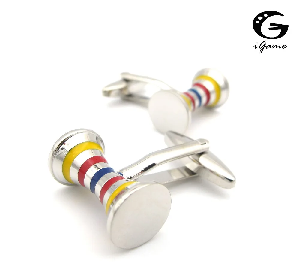 iGame New Arrival Stripes Cuff Links Muti Color Designer Design Quality Brass Material Cufflinks Wholesale & Retail