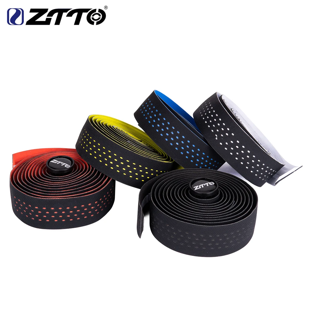 ZTTO Road Bike Bar Tape High Quality Vibration Damping Anti-Vibration EVA PU Handlebar Bar Tape Colorful Wrap +2 Bar Plug