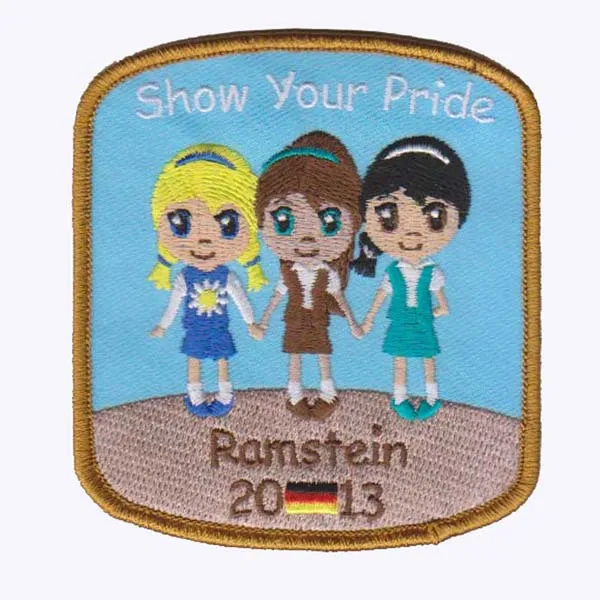 Show Your Pride Embroidery Badge Made by Twill with Heat Cut and Marrow Border Customized Designs Accepted free shipping