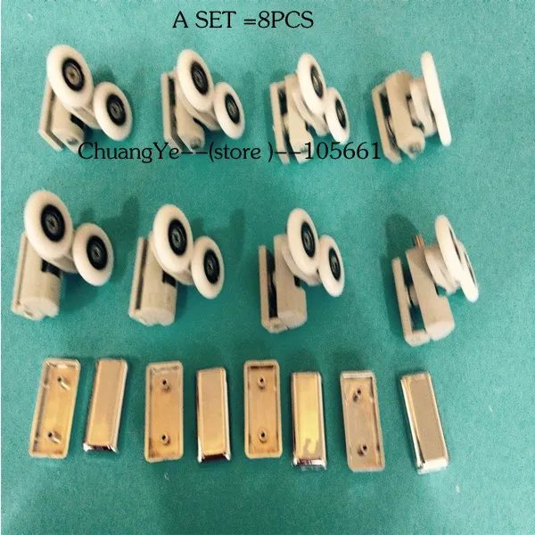 New Arrival Hot Sale 8pcs /lot 19mm-27mm Dia Partiality Shower Bath Door Rollers Runners Wheels Pulleys Long Lasting