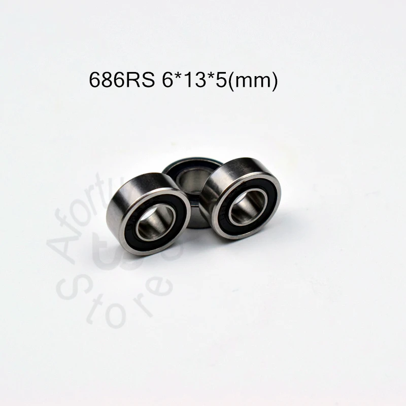 

686RS 6*13*5(mm) 10pieces bearing free shipping ABEC-5 bearings rubber Sealed Bearing 686 686RS chrome steel bearing