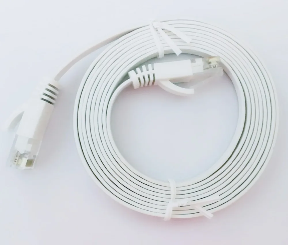 Płaski kabel sieciowy 1M Cat6 Biały kabel Ethernet RJ45 Nieekranowana skręcona para 3,3 FT Niska cena Przewód internetowy