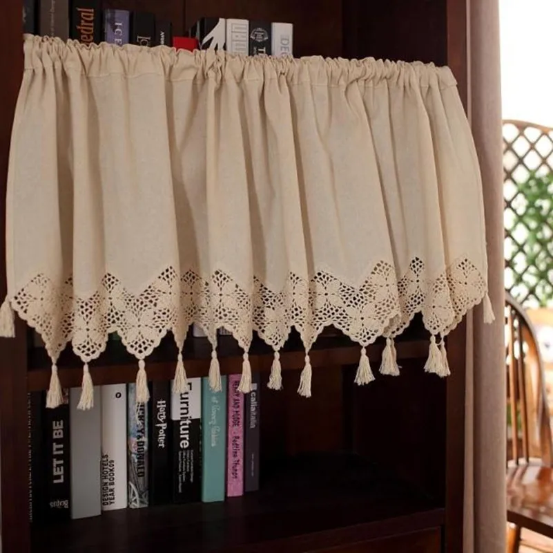 Half-curtain Fashion Crochet Pure Curtain Lintel Small Curtain for Kitchen Cabinet Door Free Shipping E-015