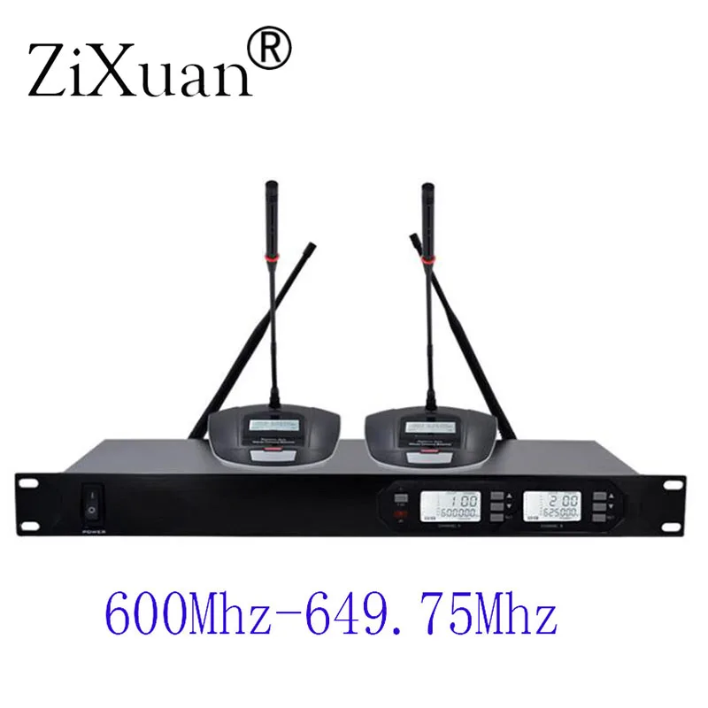 

2 Channel Wireless Conference Microphone System Professional Microphone 2 Channel Dynamic