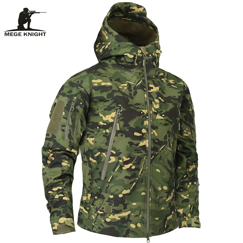 MEGE Tactical Jacket Men Waterproof Fleece Jacket Softshell Windbreaker Winter 5XL jaqueta masculino