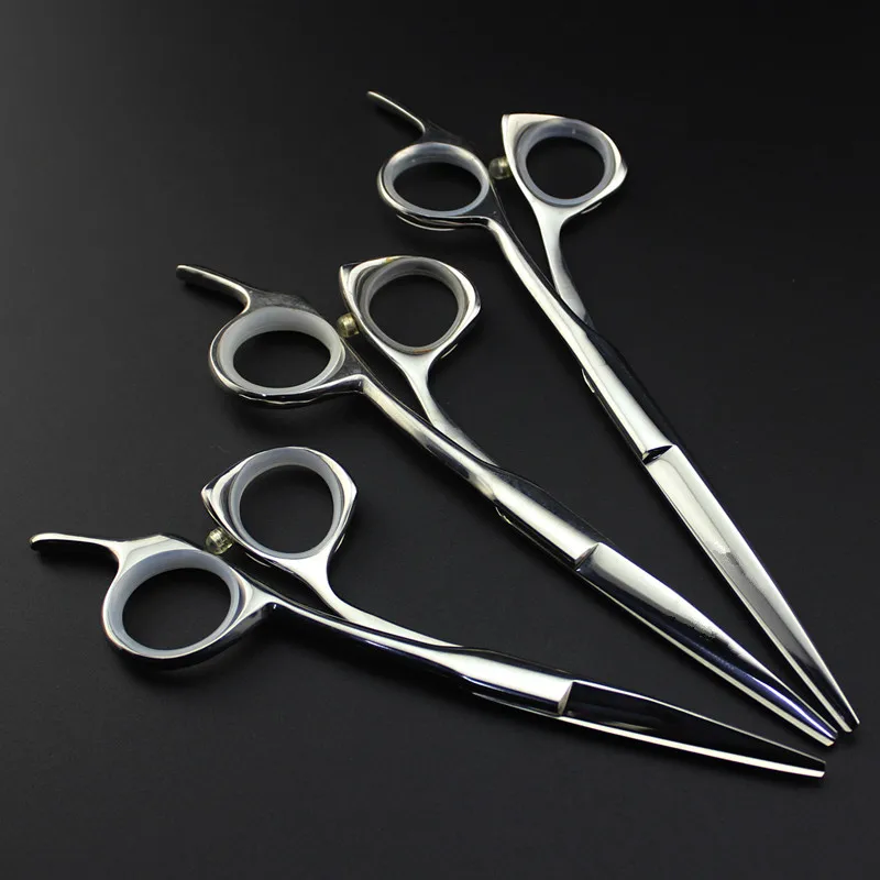 

professional Japan 440c 5/5.5/6 '' Silver cut hair cutting scissors haircut barber makas haircutting shears Hairdresser scissors