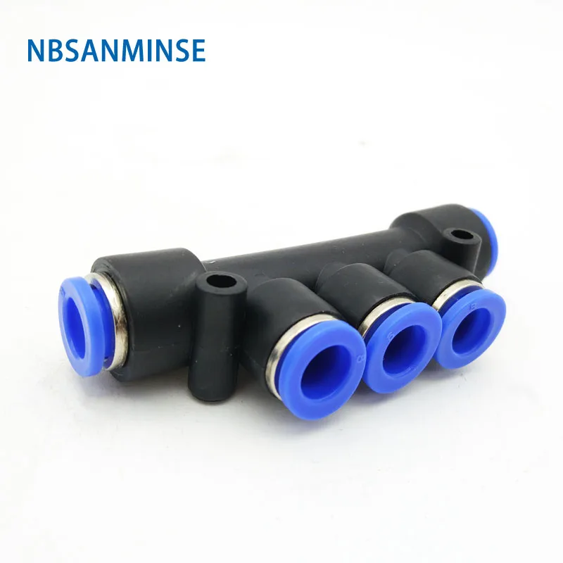 

10pcs/lot One Touch Plastic Fitting Tube 5 Way Pneumatic Air Quick Fitting Hose Connector Coupling PK Five Pipe Joint Sanmin