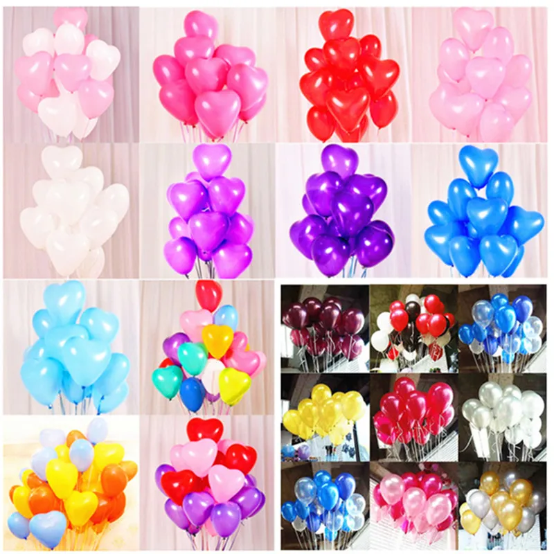 

10pcs 10inch 2.2g Heart Balloons Latex Wedding Decor Birthday Party Decorations Kids Latex Balloon Air Balls Inflatable Boy Toys