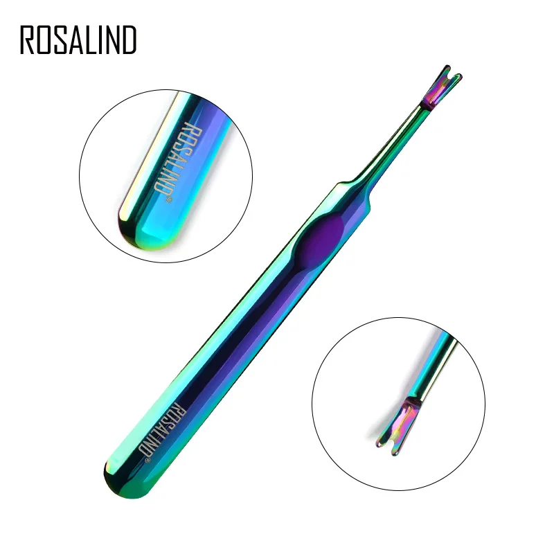 ROSALIND Manicure Sticks Pedicure Tools Fashion Rainbow Nail Polish Fork Trimmer Cuticle 11 CM Dead Skin Nail Pusher Remover