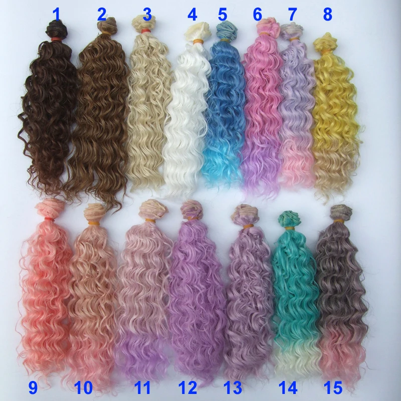 15 CM 25cm doll wigs high temperature deep wave hair for blyth doll 1/3 1/4 1/6 BJD diy handmade fabirc gifts doll hair