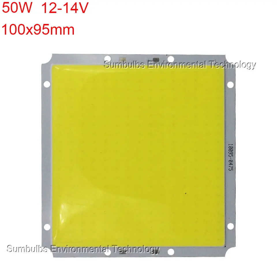 100x95mm 50W Ultra Bright Rectangle LED COB Light Strip DC 12V 14V 6500K Cold White Square DIY COB Lamp 100MM