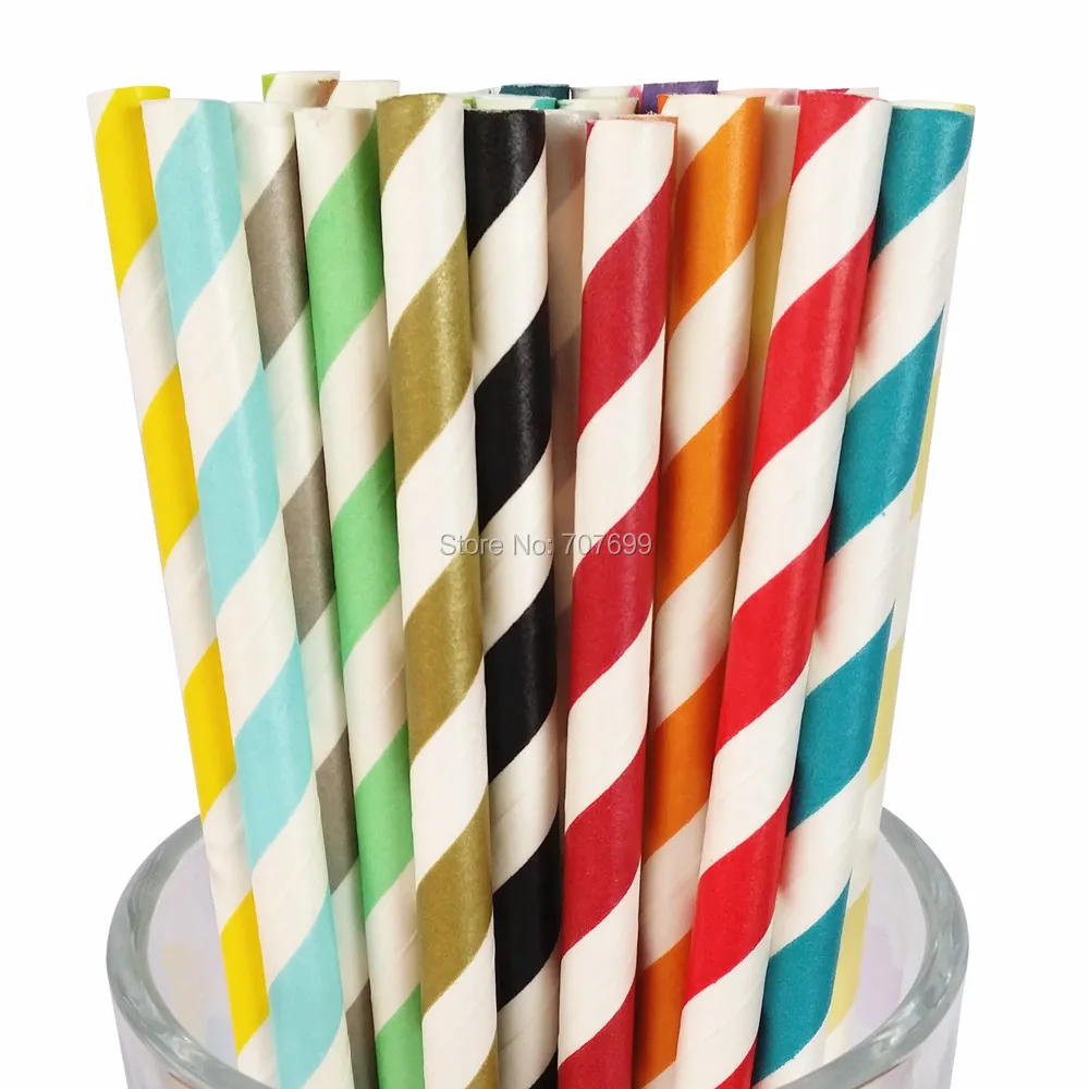 

10500pcs Free DHL/FEDEX shipping Paper Straws, Striped Paper Straws, Drinking Paper Straws 304 colors mix 25pcs/pack