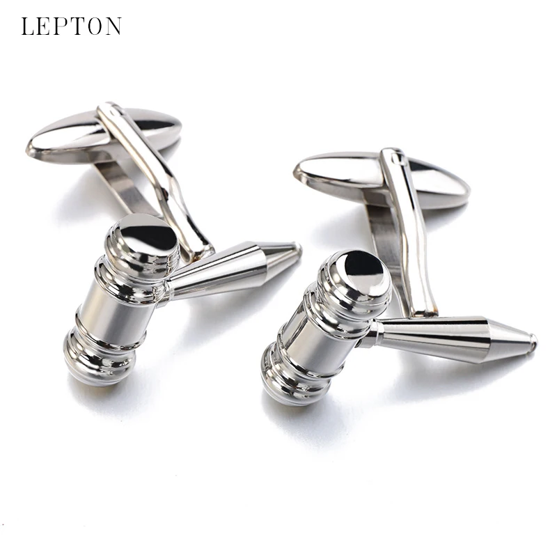 Mens 316F สแตนเลสผู้พิพากษา Hamm cufflinks ทนายความค้อนสไตล์ธุรกิจ cuff links ชายเสื้อฝรั่งเศส cuffs cufflink gemelos