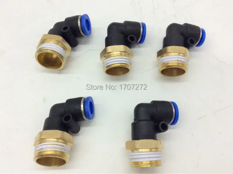 free shipping 8mm 1/2 inch threaded elbow pu hose connector 90 degree nylon pipe joint pneumatic air fitting,copper fitting