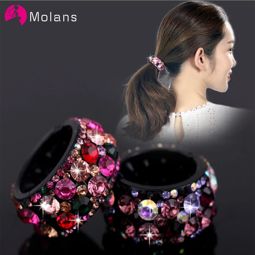 Molans 1PC Shiny Crystal Rhinestone Hair Claws Hair Accessories for Women Colorful Grab Clips Hairpins Hair Clips Ponytail