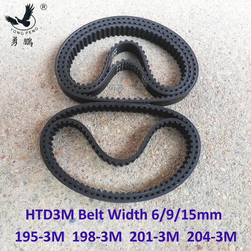 

HTD 3M Timing belt length 195 198 201 204 width 6/9/15mm Teeth 65 66 67 68 HTD3M synchronous pulley 195-3M 198-3M 201-3M 204-3M