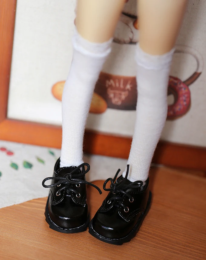 D01-P319 Kinderen Handgemaakte Speelgoed 1/3 1/4 Pop Accessoires Bjd/Sd Pop Eenvoudige Type Lace-Up Lederen Student Schoenen 1 Paar