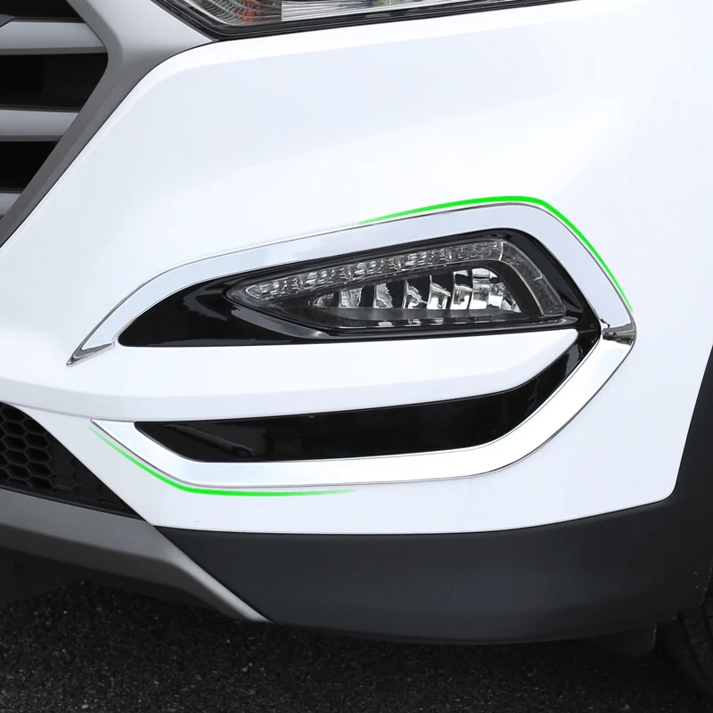 For Hyundai Tucson 2015 2016 2017 2018 Car Front Fog Light Cover Trim ABS Chrome Head Foglight Lamp Frame Styling Accessories