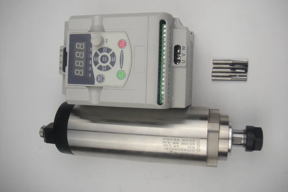 CNC フライス主軸 ER20 2.2KW 空冷スピンドル + 2.2KW VFD インバータ + CNC 彫刻ビット