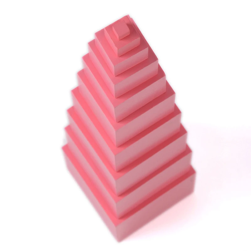 Montessori Professional Pink Tower without Stand 1 cm to 10 cm Early Childhood Education Preschool Kids Toys Brinquedos Juguetes