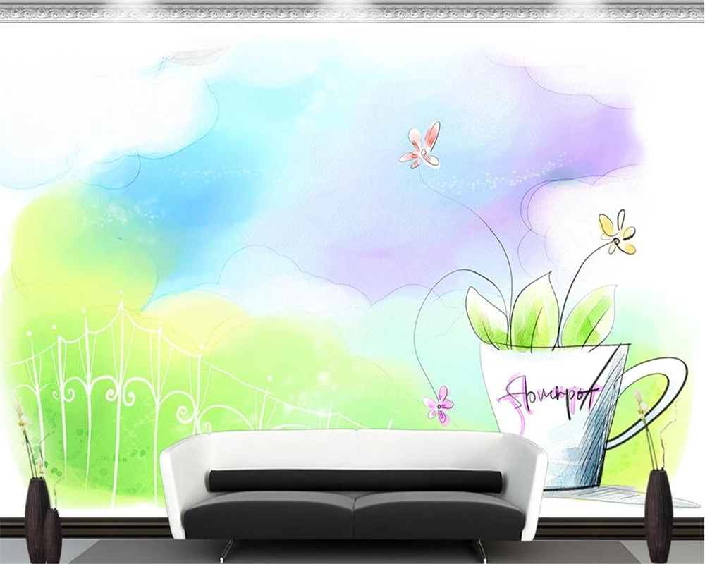 

Beibehang Custom wallpaper drinks bar simple hand-painted living room TV background wall decorative painting murals 3d wallpaper