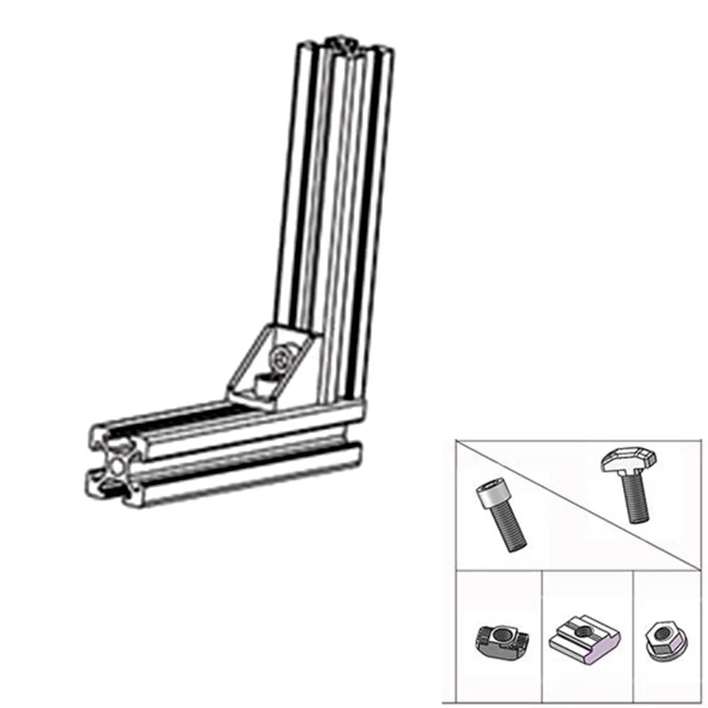 10PCS 2020 Corner Fitting Angle Aluminum 20 x 20 x 17mm L Connector Bracket for 2020 Industrial Aluminum Profile