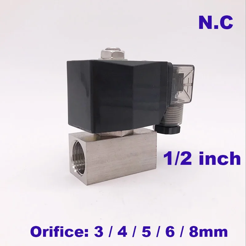 GOGO 12V 24VDC Normally Closed Direct acting Stainless steel Small Gas CE 2 way electric Solenoid Valve 1/2"