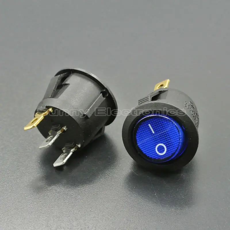 10 PCS Blue RED Green Yellow LED Dot Light 220V Car Auto Round ON/OFF Rocker Switch Toggle SPST Switch