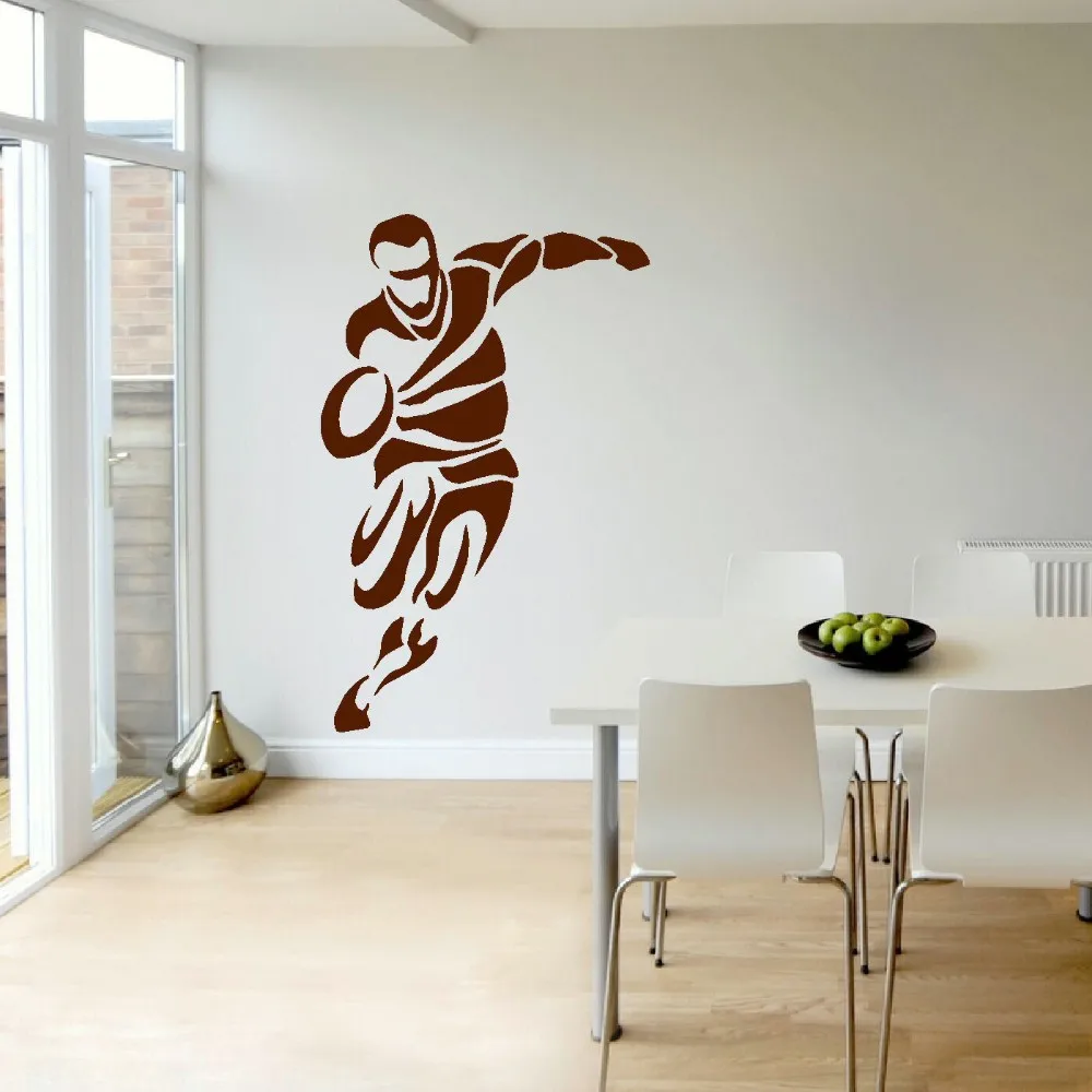 LARGE UPTO 6FT RUGBY PLAYER BEDROOM WALL ART MURAL TRANSFER STICKER VINYL DECAL Home Wall Decor Sticker