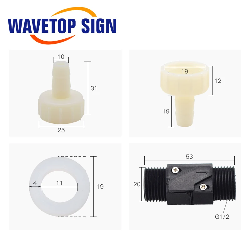 WaveTopSign Water Flow Switch Sensor 8/10mm Protect for CO2 Laser Engraving Cutting Machine