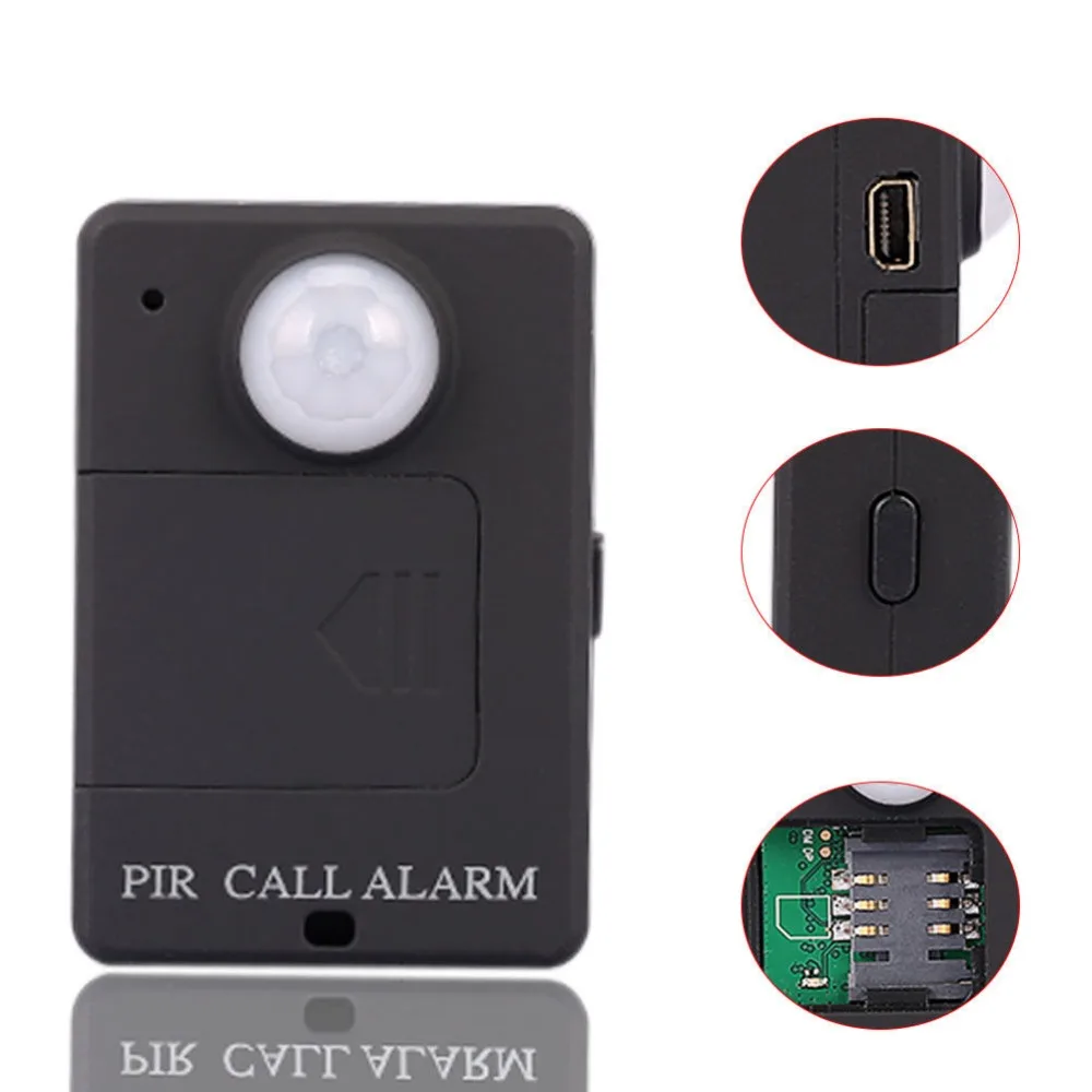 Mini GSM Alarm PIR Alarm z czujnikiem ruchu podczerwieni bezprzewodowy Alarm GSM Anti-theft wykrywacz ruchu z wtyczką ue o wysokiej czułości