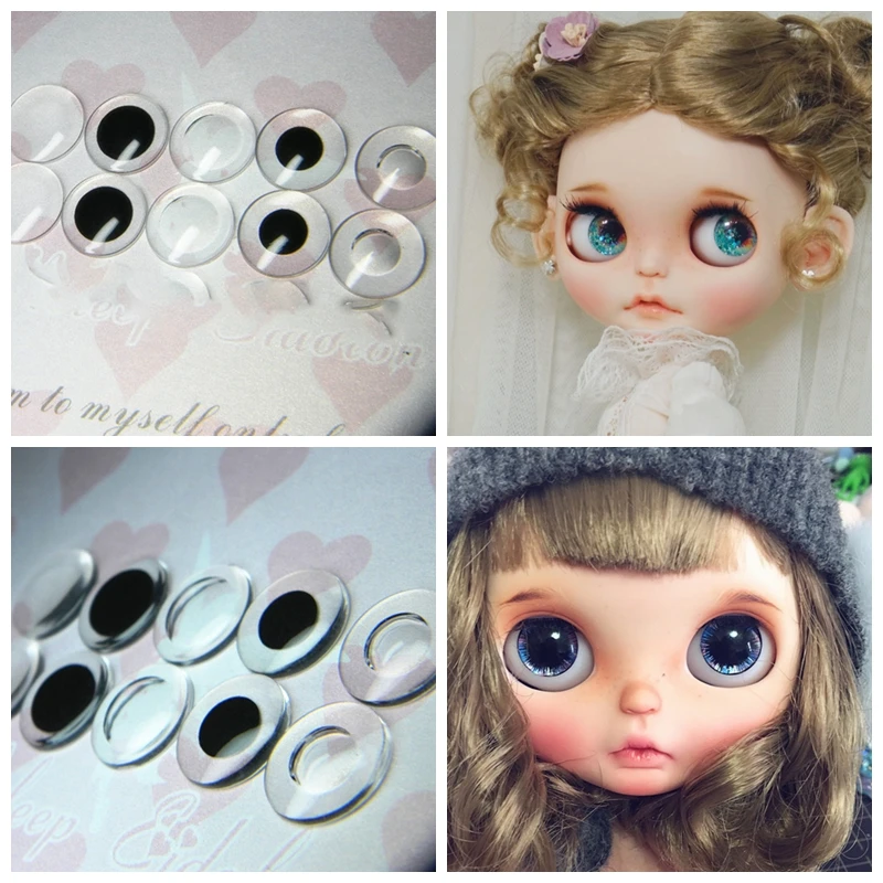 5 Pairs/lot Blyth Doll Eyes Pupil 5 Style Eyes Chips Transparent Big Black Pupil Toy Eye for Custom Glass eyes for toys dolls