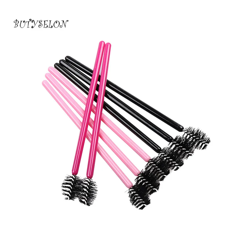 200Pcs Handle Disposable Water Drop Shape Cosmetic Brush Nylon Mascara Wands Lashes Makeup Brushes Eyelash Extension Tools