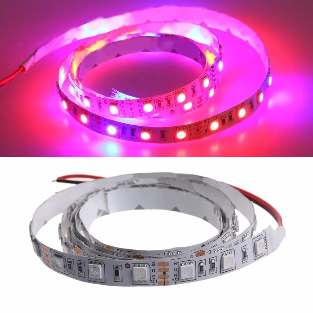 

1m/2m/3m/4m/5m LED Grow Lights DC12V Growing LED Strip Tape 5050 IP20 Plant Growth Light Lamp for Greenhouse Hydroponic plant