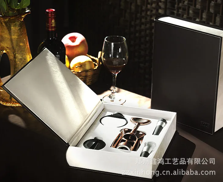 

The supply of red wine bottle opener suit A (Book & leather box 5 sets)