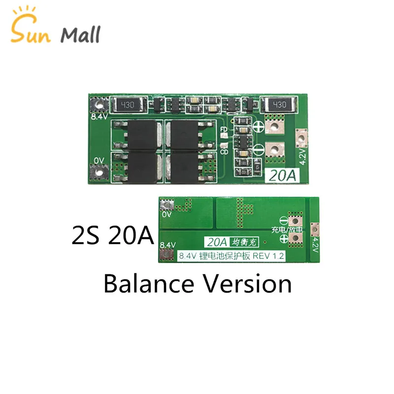 

Balance Version 2S 20A 7.4V 8.4V 18650 BM Lithium battery protection board/BMS board