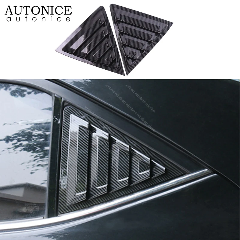 2pc Carbon fiber color Quarter Panel Window Side Louvers Vent trim Fit for Toyota Corolla 2014-2018 Sedan ABS