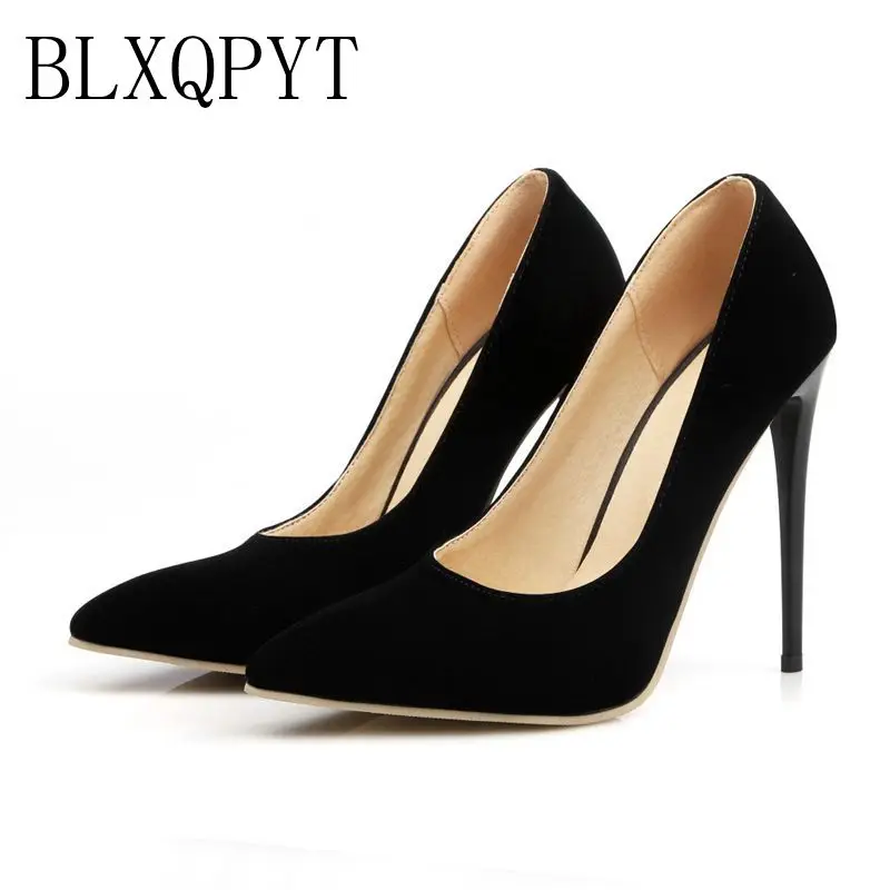 BLXQPYT 2017 Big Size 34-47 Apricot New Fashion Sexy Pointed Toe kobiety pompy super wysokie szpilki damskie buty weselne 8-10